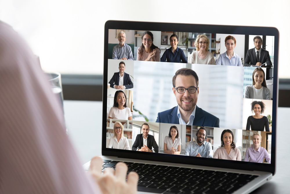 Participants in an online business growth webinar